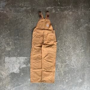 Vintage Carhartt tan double-knee canvas Overalls